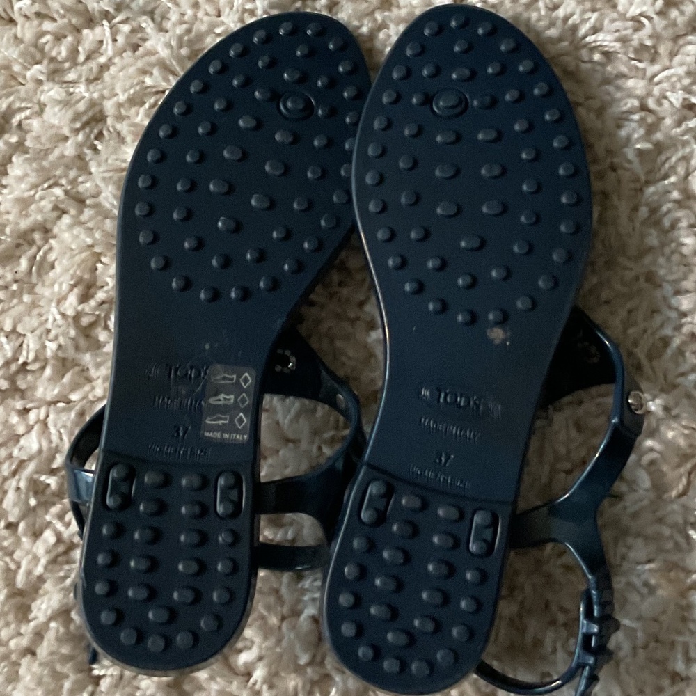Tod’s Navy Blue Jelly Sandals - size 37 with original bag! - Picture 2 of 5